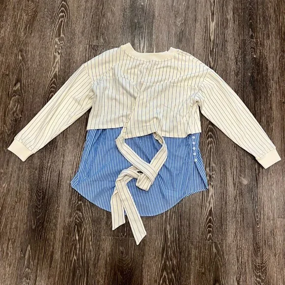 NWT Anthropologie French Terry Twofer Sweatshirt - Picture 5 of 6